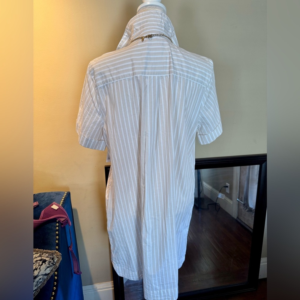 Striped White Shirt Dress - Picture 12 of 15